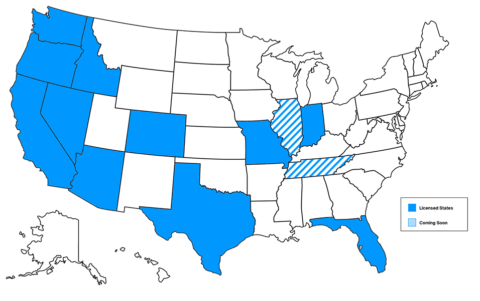 Licensed states